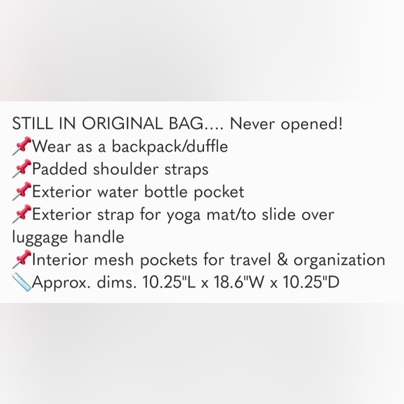 PINK Victorias Secret Convertible Campus Duffle NWT - Picture 8 of 8